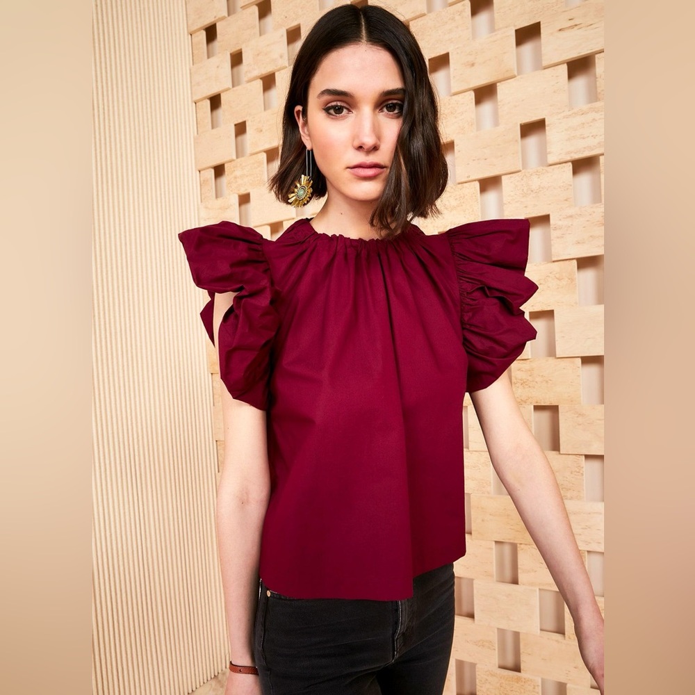 Ulla Johnson leigh top-Bordeaux size 2